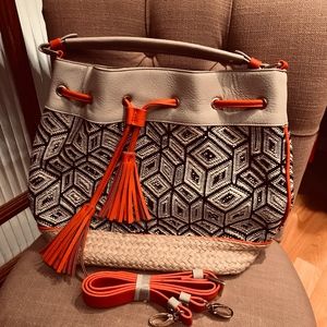 'Sammi' Woven Drawstring Bucket Bag BIG BUDDHA